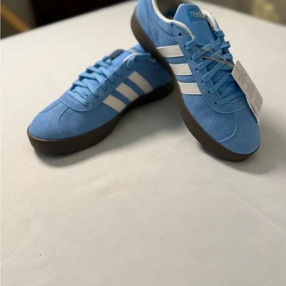 adidas VL Court 2.0 Blue Suede Sneakers Men’s 8 NWT - Picture 6 of 9